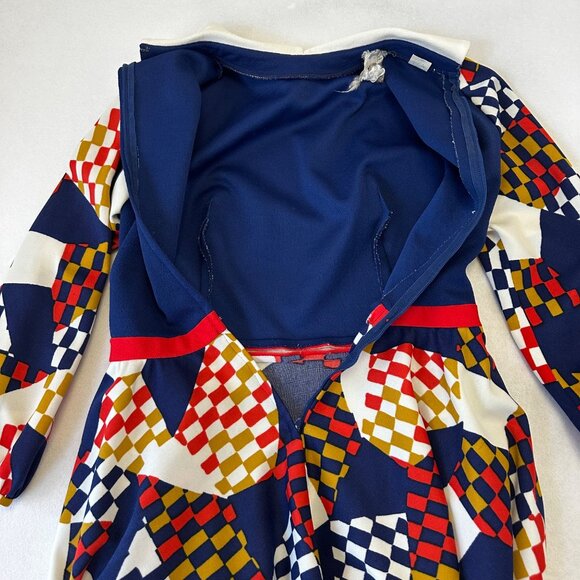 Alfred Weber 60s Vtg Dress Mod Size 8/S Geometric Multicolor Long Sleeve Gogo - Picture 16 of 16